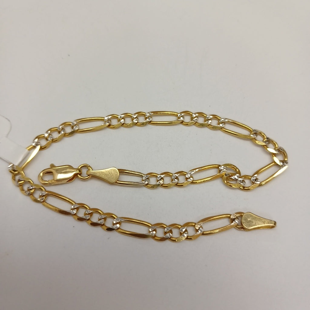 PULSERA 3X1 DIAMANTADA 14K 21 CM 5.2 GR (NUEVO)