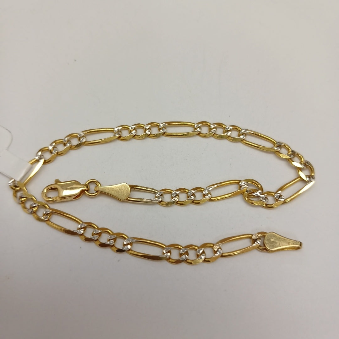 PULSERA 3X1 DIAMANTADA 14K 21 CM 5.2 GR (NUEVO)