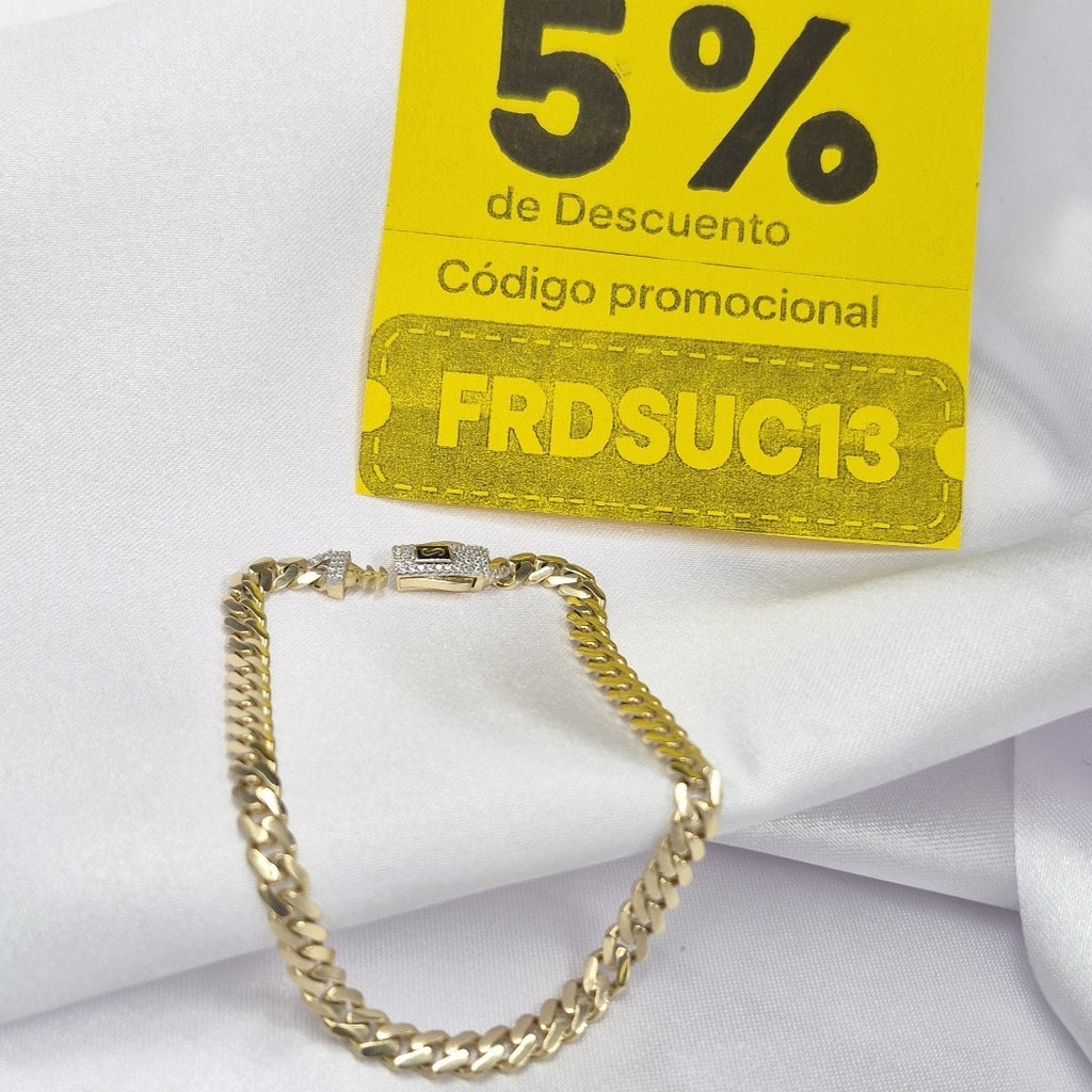 PULSERA CABALLERO MONACO ORO 14K 6.4 (NUEVO)