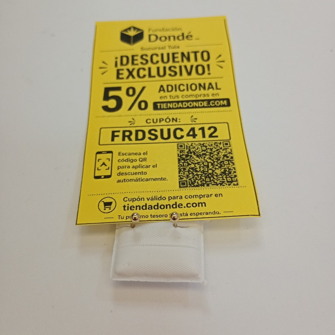 BROQUELES BROQUEL FIG ESFERA 14K 0.1308 GR (NUEVO)