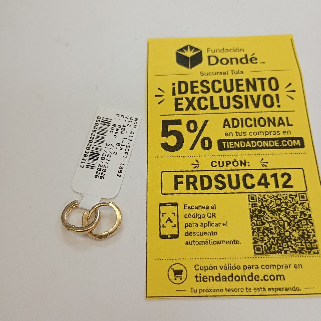 ARETES HUGGIE 14K 1.4 GR (NUEVO)