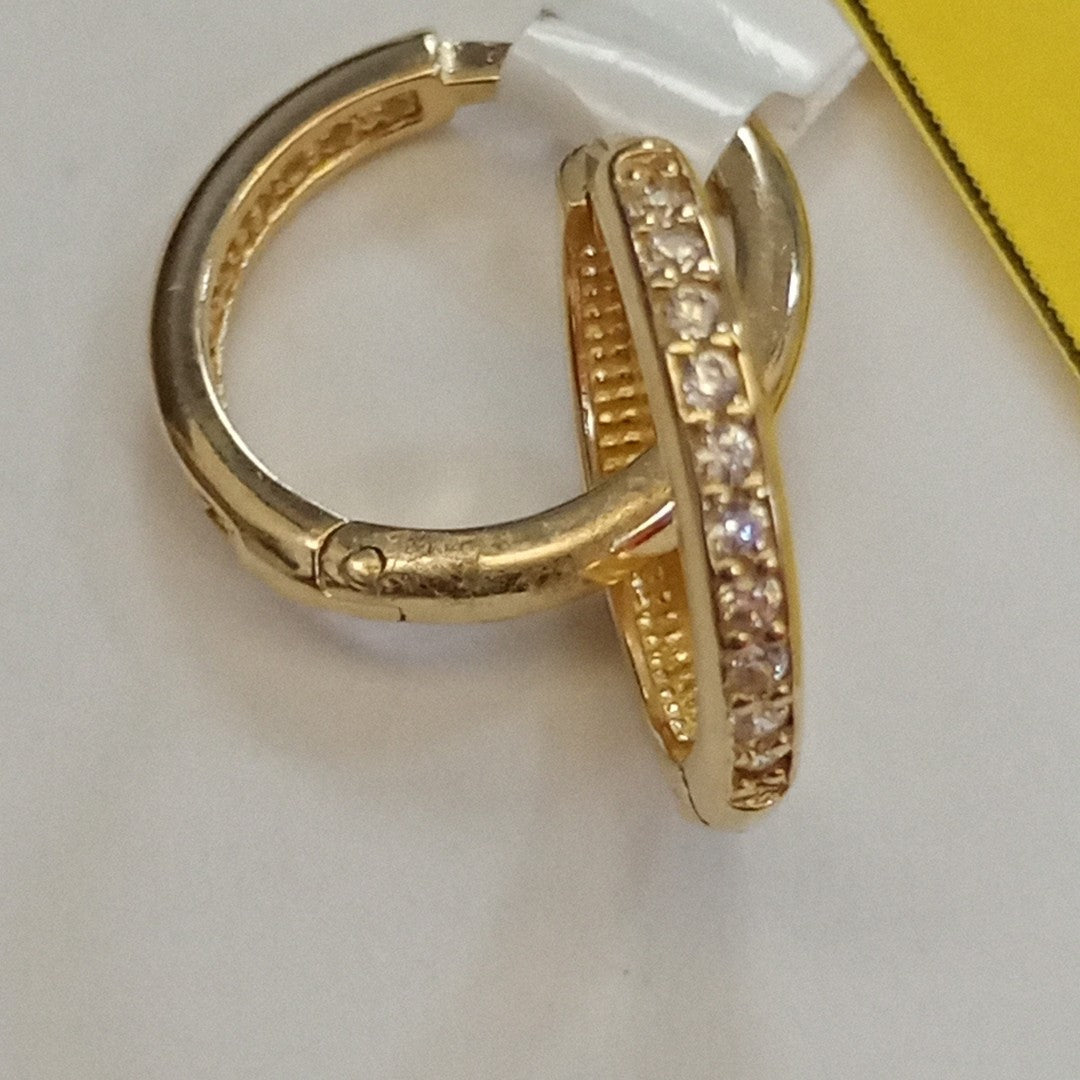 ARETES HUGGIES C CIRCONIA 14K 1.7 GR (NUEVO)