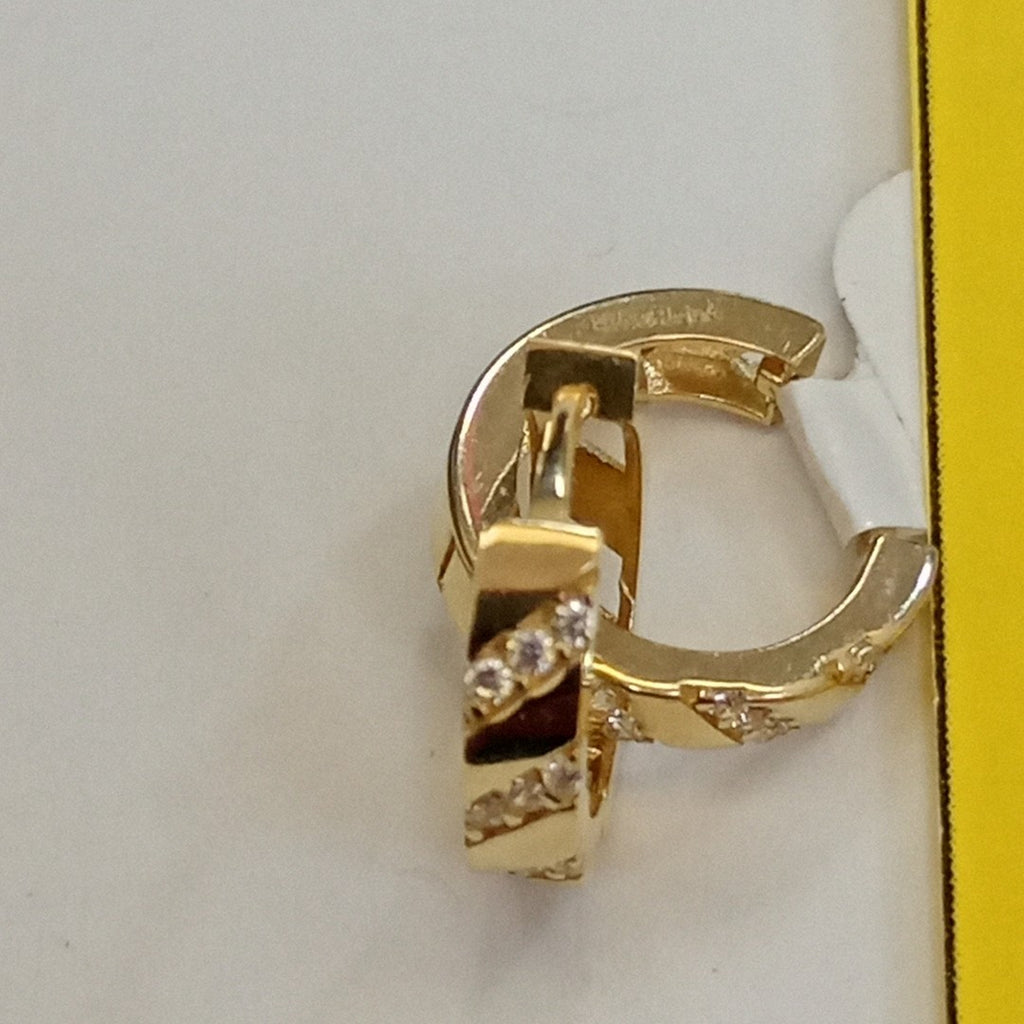 ARETES HUGGIES CON CIRCONIAS 14K 2.2 GR (NUEVO)