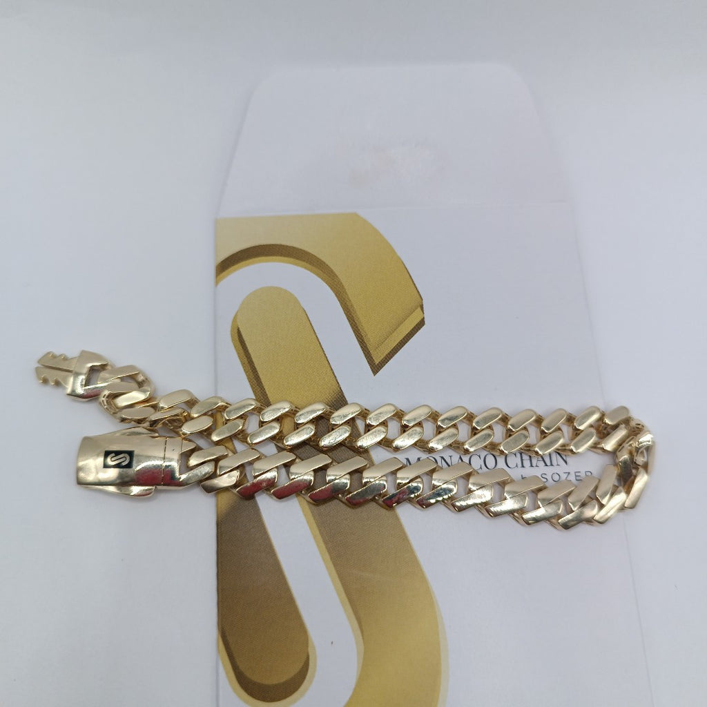 PULSERA CABALLERO MONACO ORO 14K 10.4 (NUEVO)