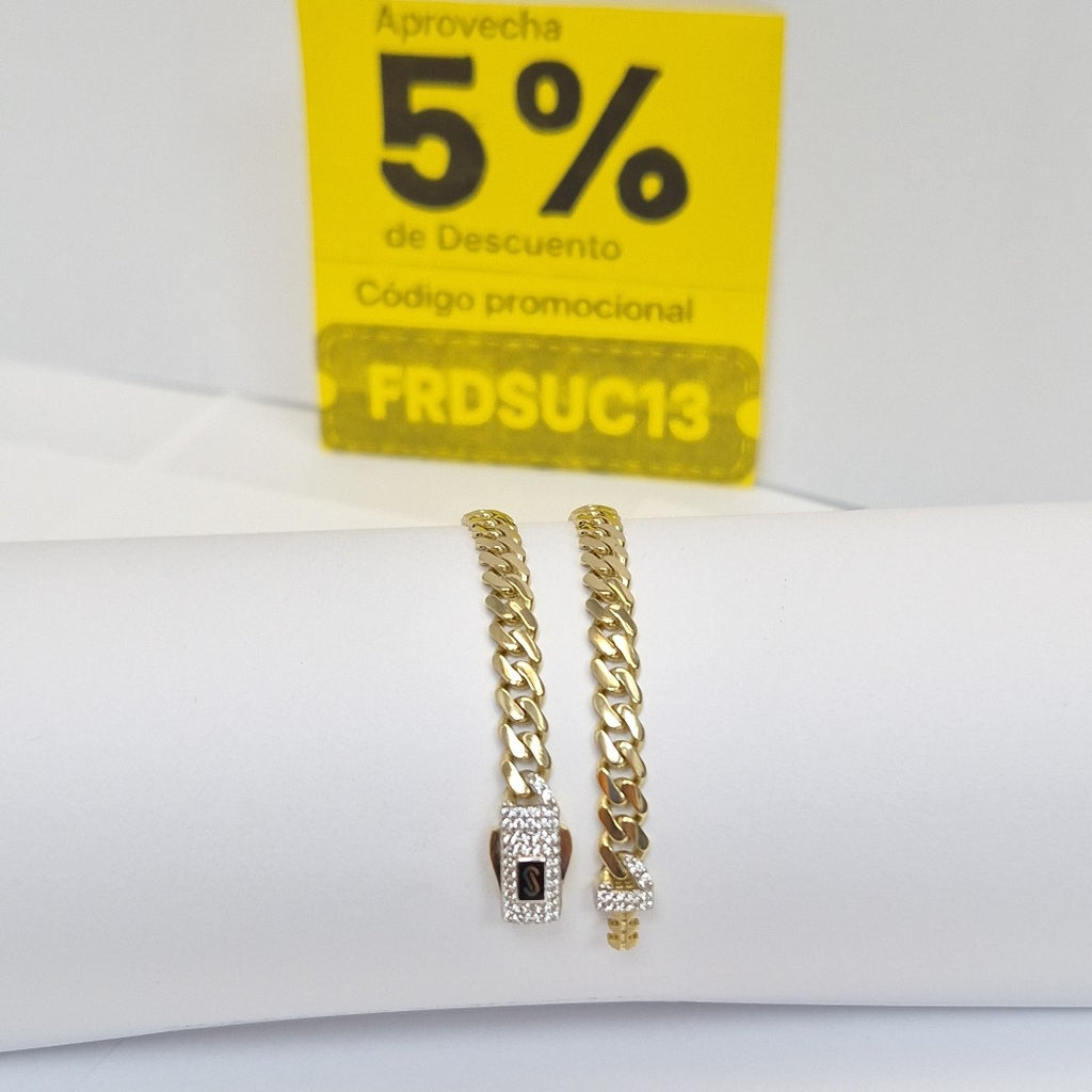 PULSERA CABALLERO MONACO ORO 14K 6.2 (NUEVO)
