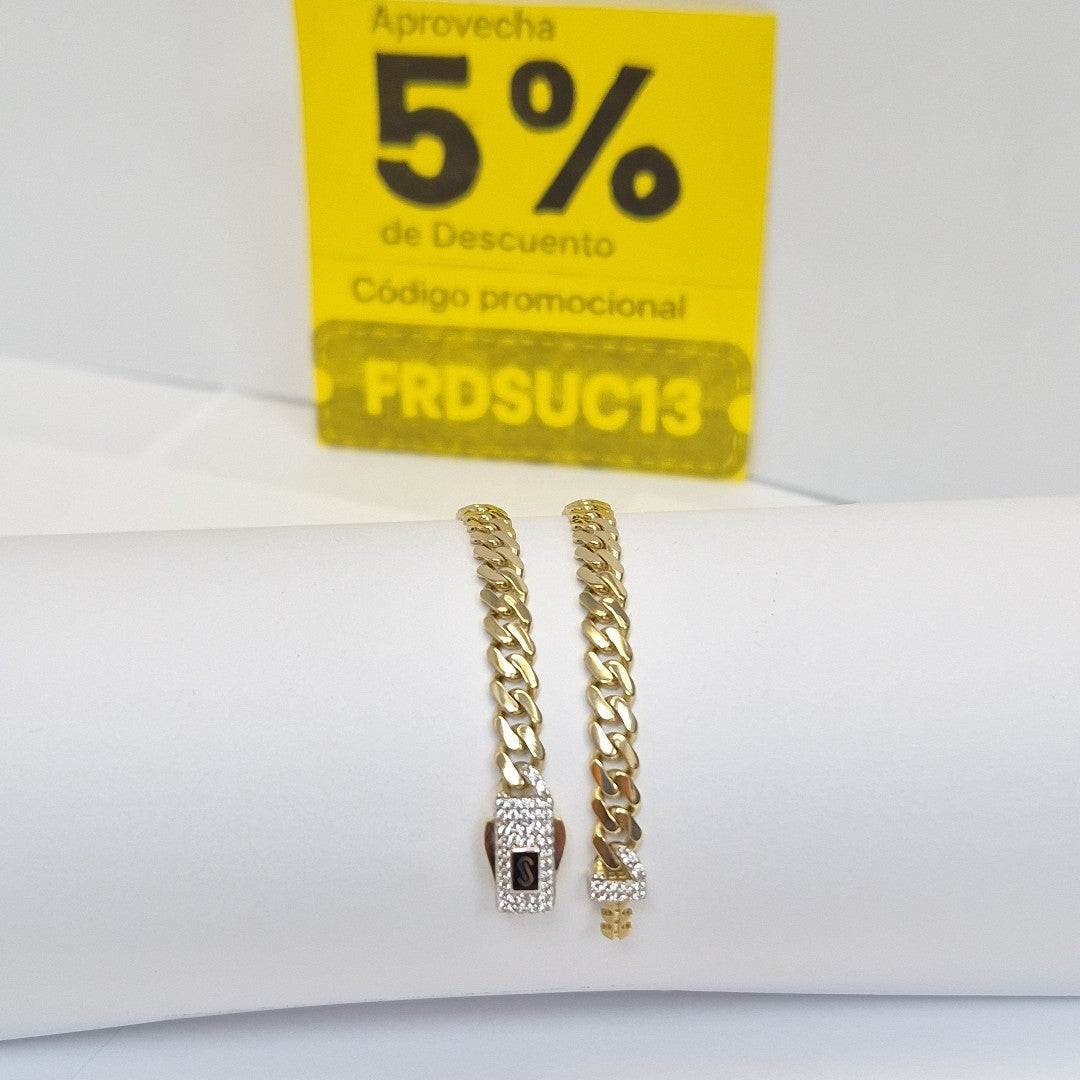 PULSERA CABALLERO MONACO ORO 14K 6.2 (NUEVO)