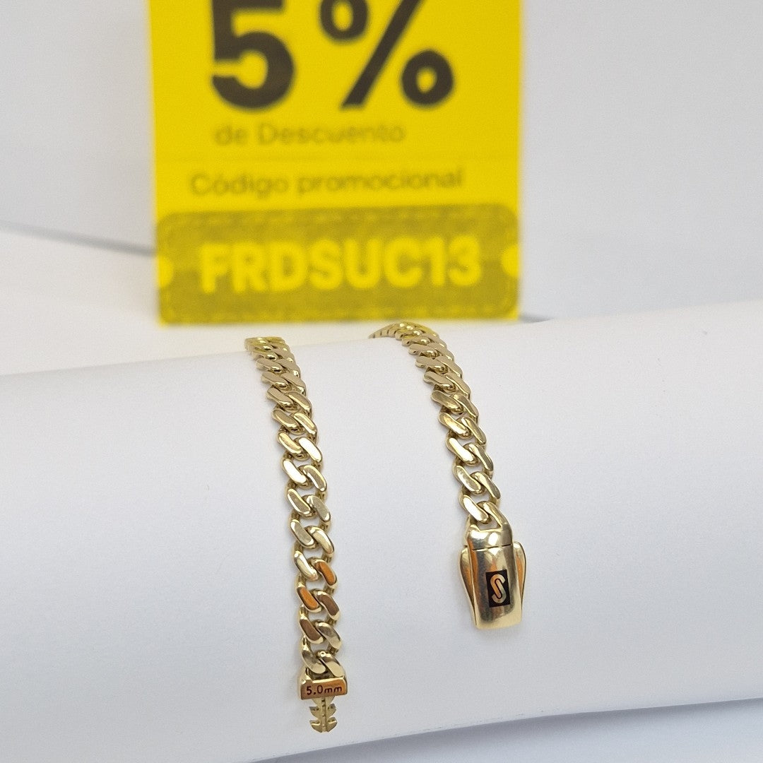 PULSERA MONACO ORO 14K 5.5 (NUEVO)