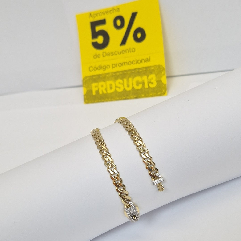 PULSERA CABALLERO MONACO ORO 14K 6.2 (NUEVO)