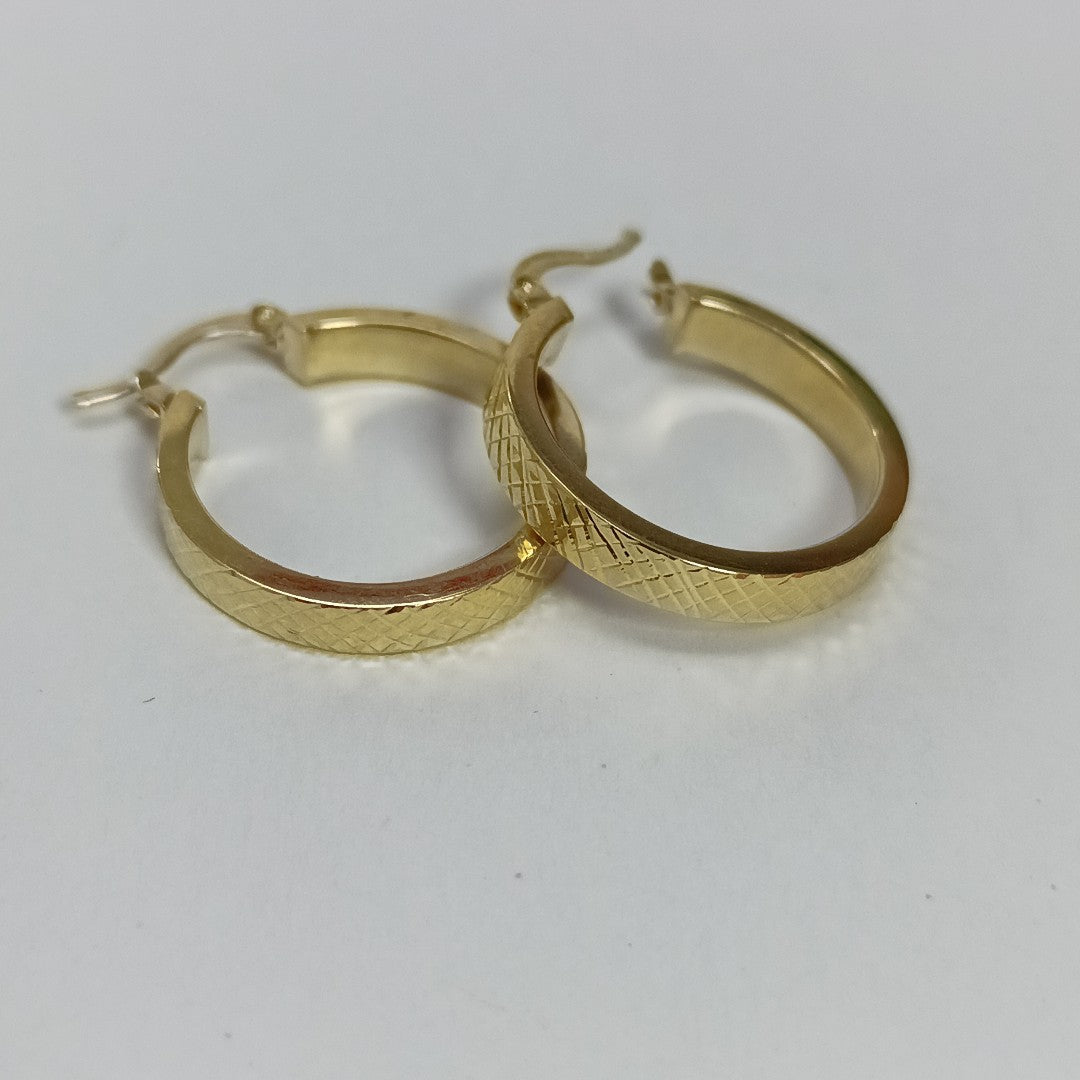 ARETES TEJIDO ARRACADAS FACETADAS 14K 2.8 GR (NUEVO)