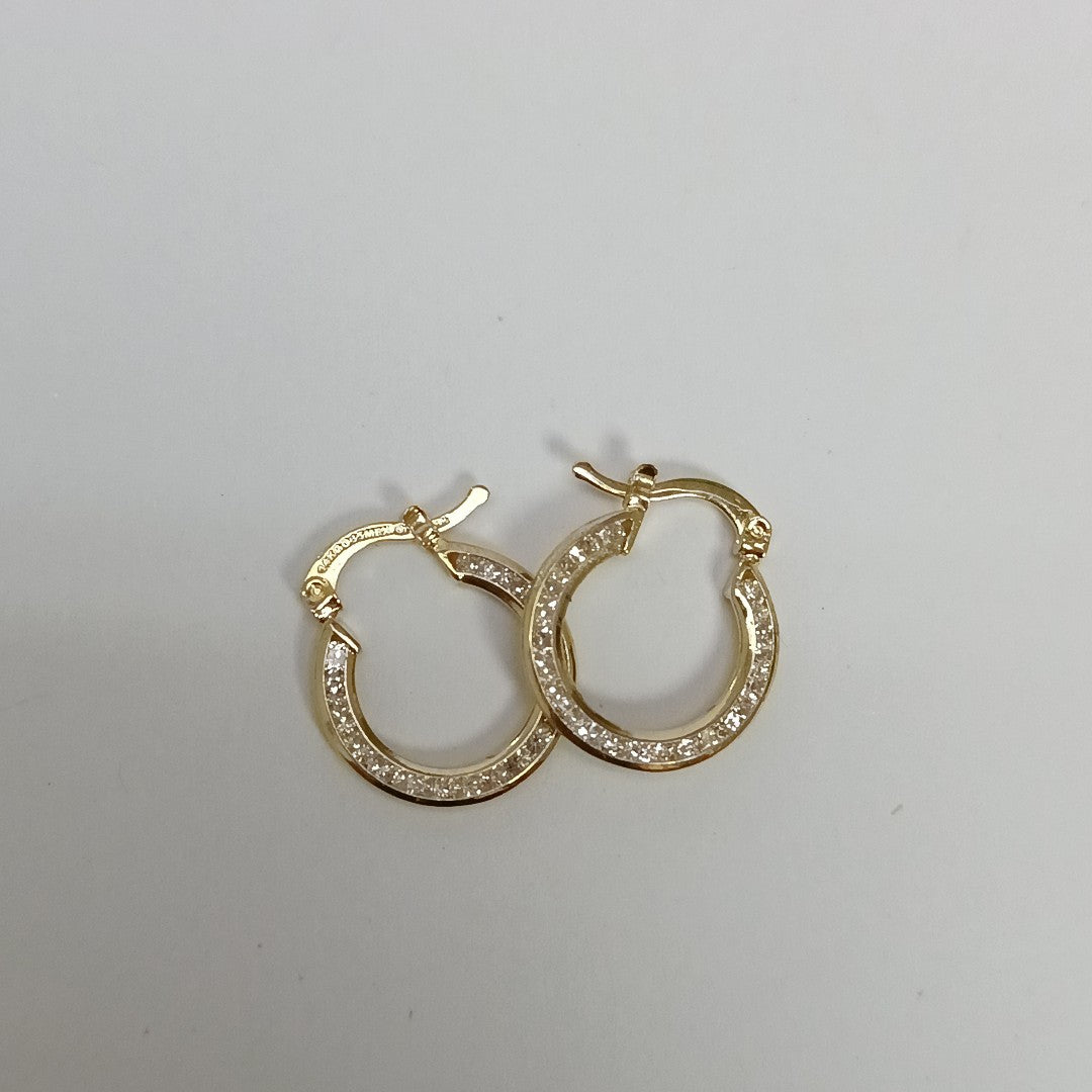 ARETES ARRACADAS CON CIRCONIAS 14K 2.4 GR (NUEVO)