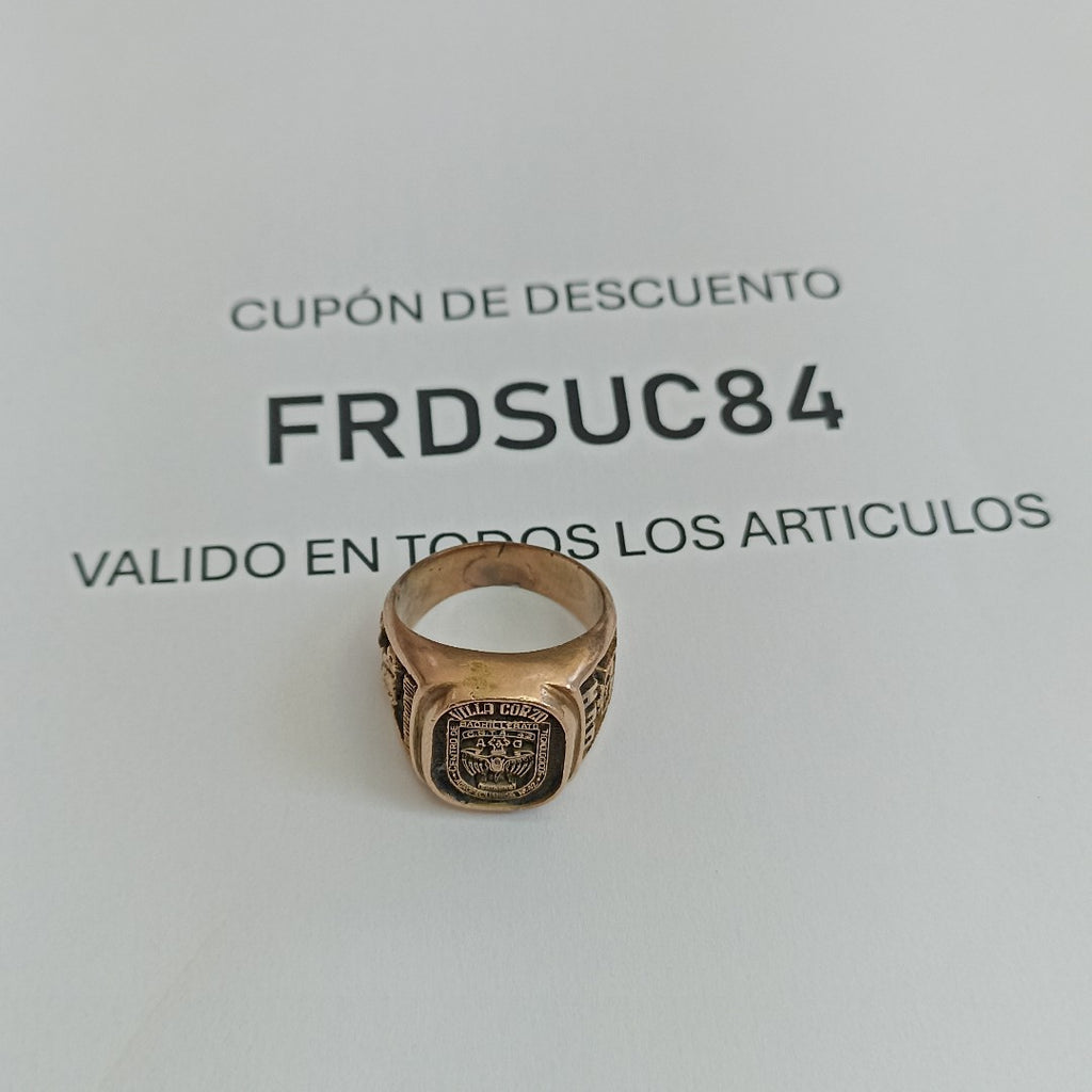 ANILLO DE GRADUACIÓN ORO 10 K 11.7 GRMS (SEMINUEVO)