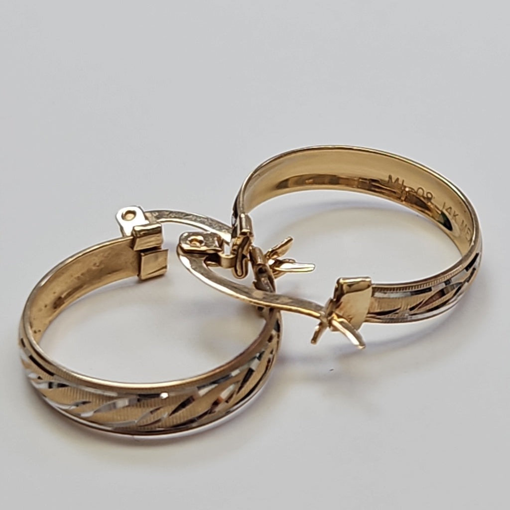 ARRACADAS PAR ORO,ORO COMBINADO 14 K 2,40 GRMS (SEMINUEVO)
