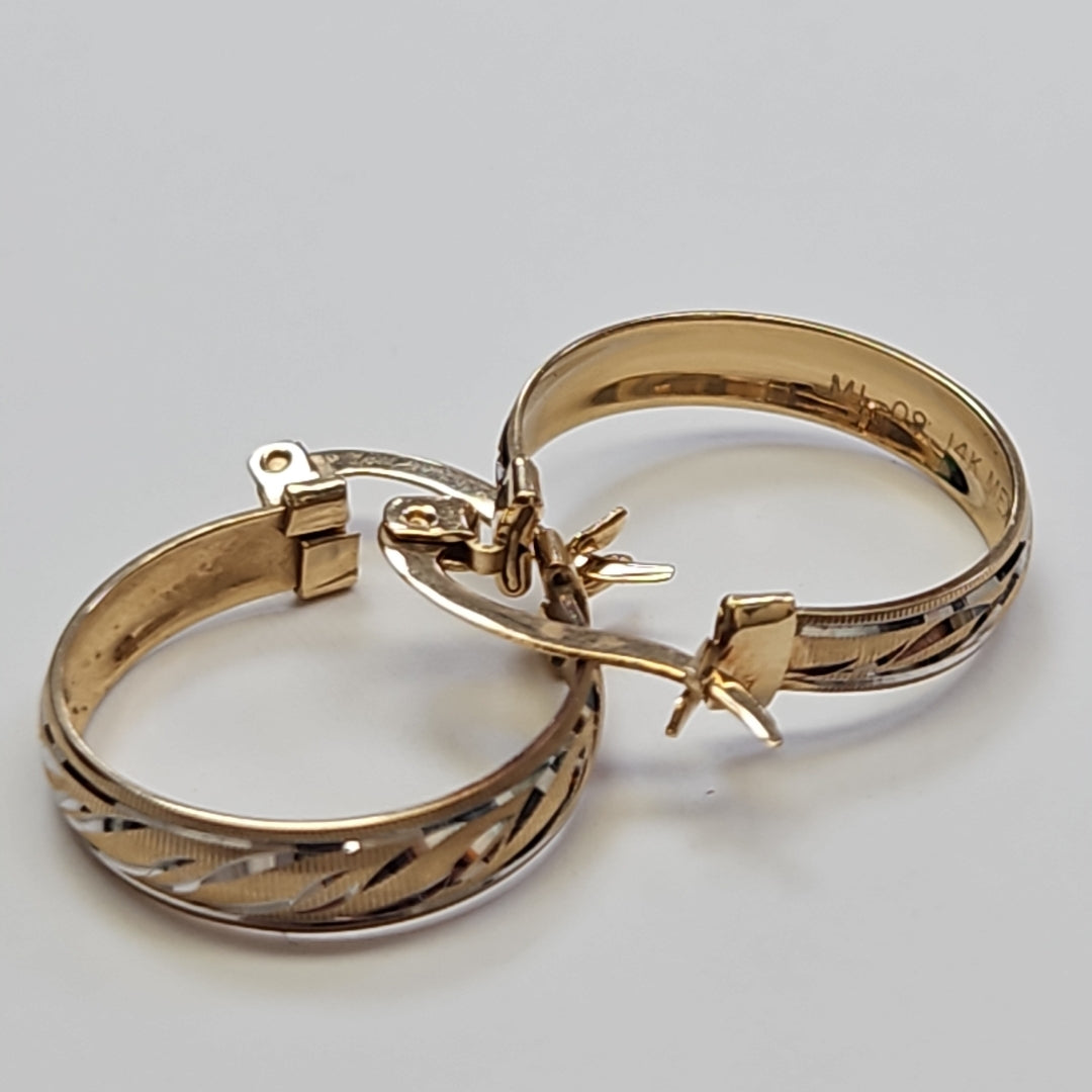 ARRACADAS PAR ORO,ORO COMBINADO 14 K 2,40 GRMS (SEMINUEVO)