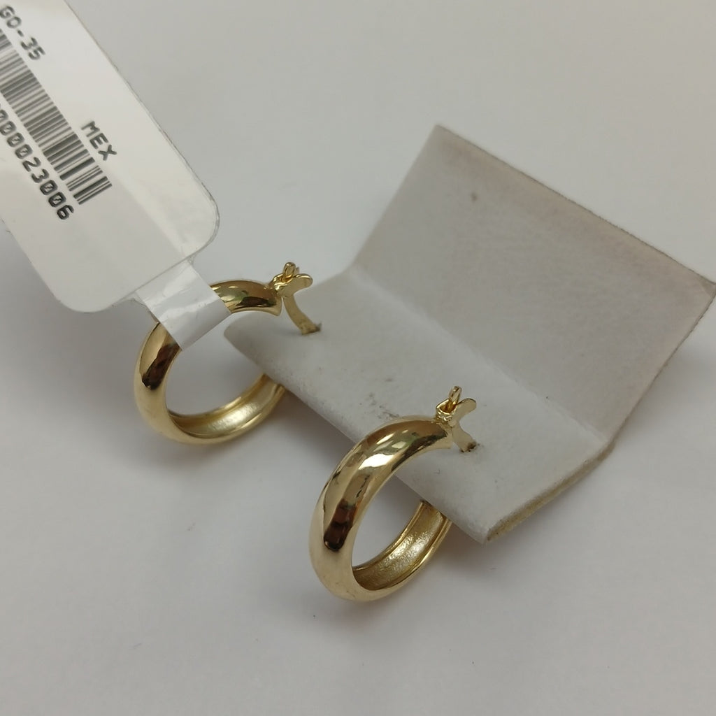 ARETES TEJIDO ARRACADAS LISAS 14K 2.2 GR (NUEVO)