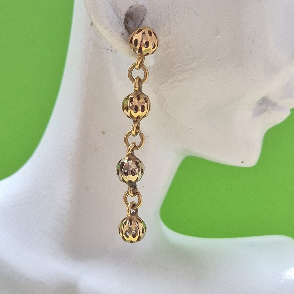 ARETES PAR ORO COMBINADO 14 K 2,30 GRMS (SEMINUEVO)