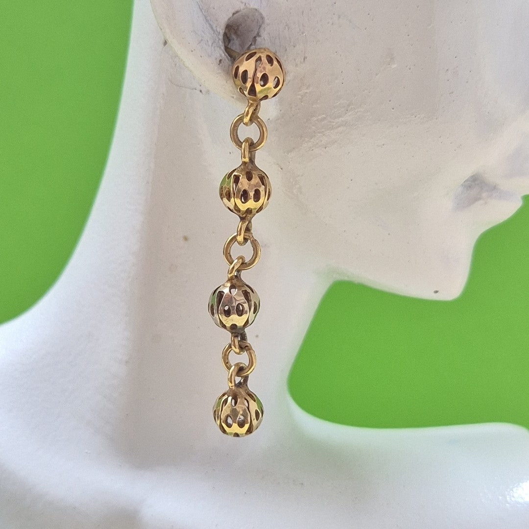 ARETES PAR ORO COMBINADO 14 K 2,30 GRMS (SEMINUEVO)