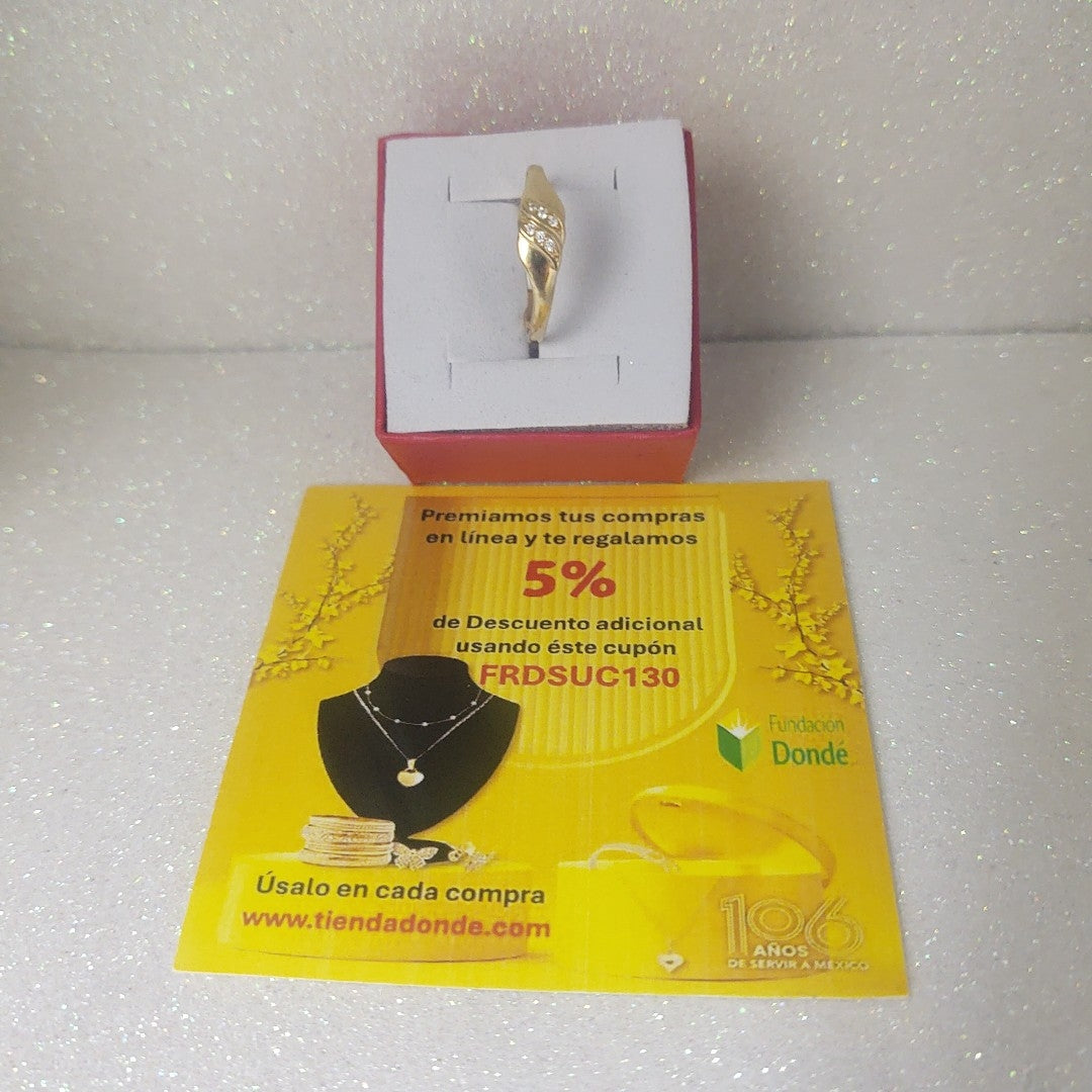 ANILLO ANILLITO C CIRCONIAS 14K 7.5 TALLA 1.2 GR (NUEVO)