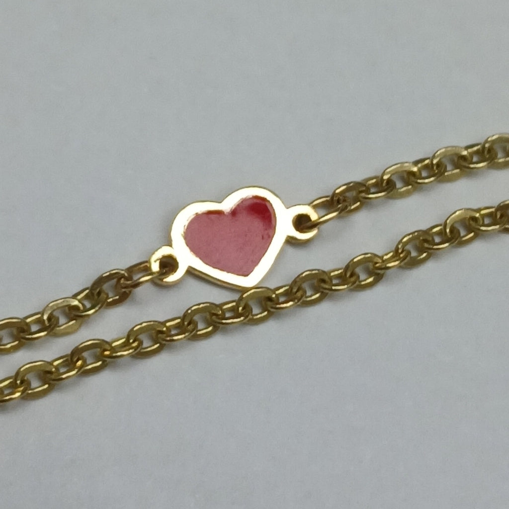 PULSERA ESPECIAL CON CORAZONES 14K 18 CM 1.4 GR (NUEVO)