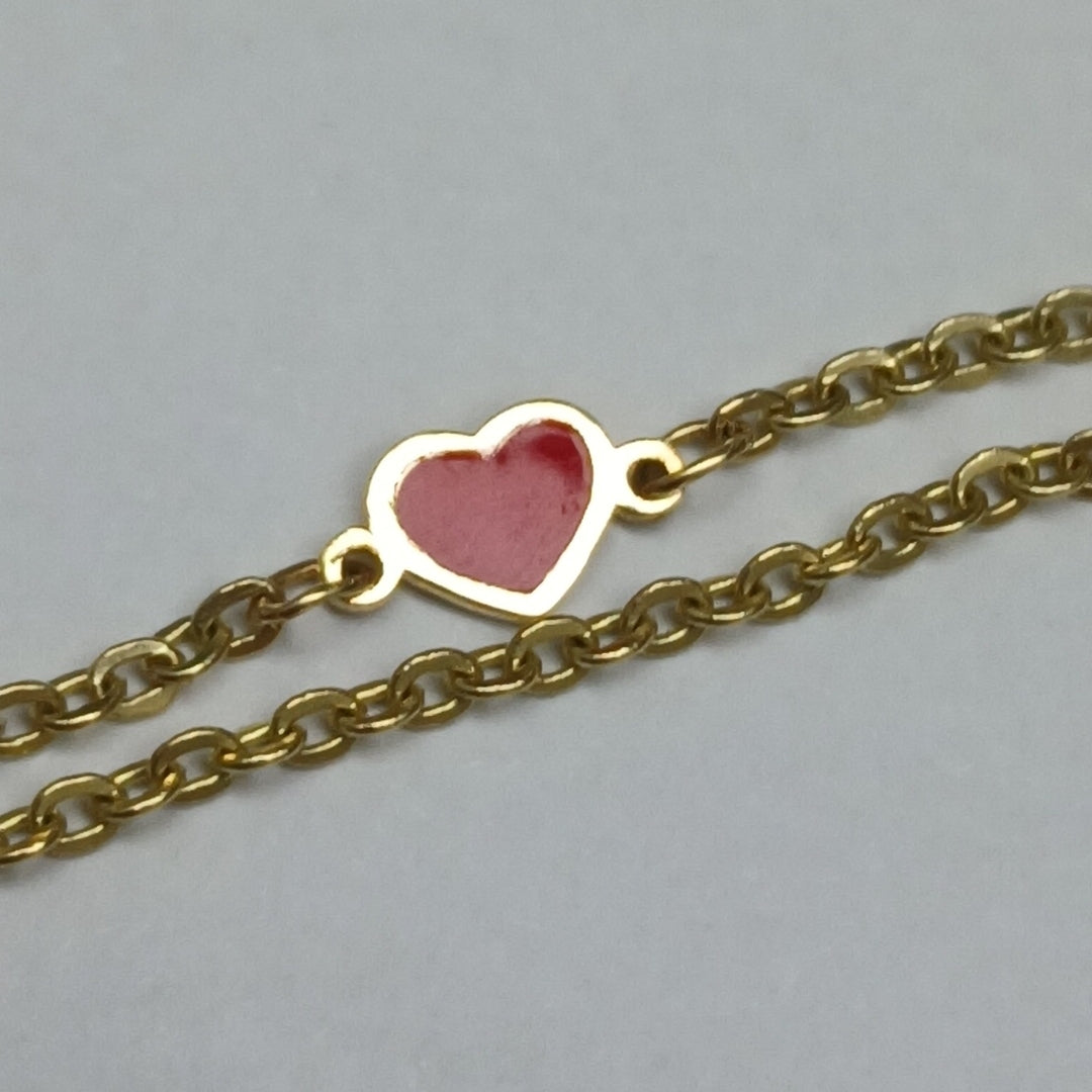 PULSERA ESPECIAL CON CORAZONES 14K 18 CM 1.4 GR (NUEVO)
