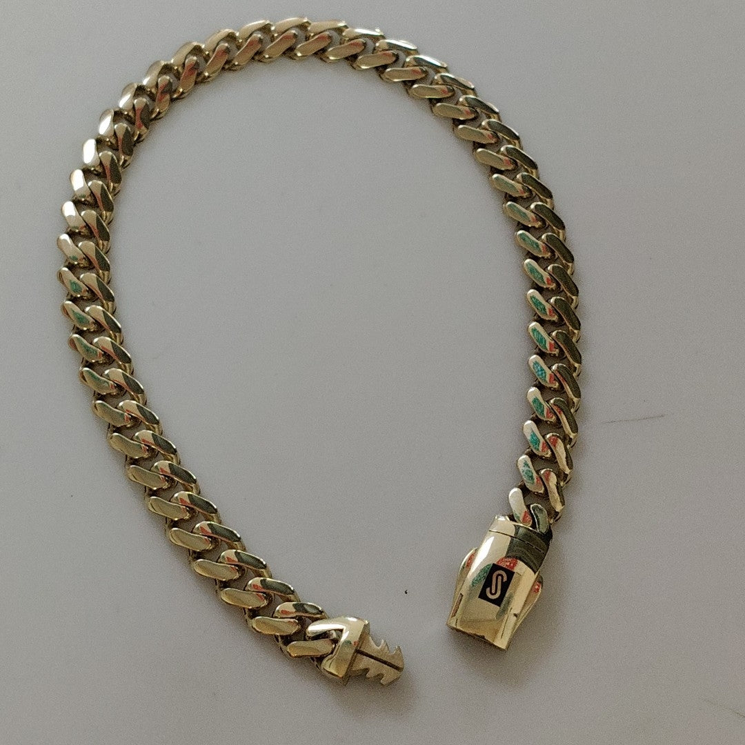 PULSERA CABALLERO MONACO ORO 14K 8 (NUEVO)