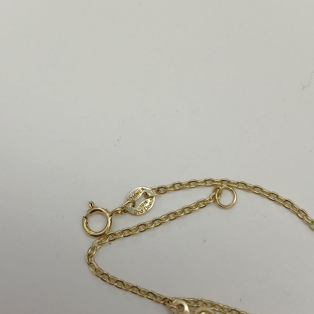 PULSERA ESPECIAL CON DIJES ELEFANTES 10K 18 CM 2.2 GR (NUEVO)