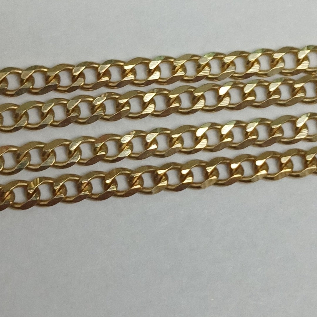 CADENAS TEJIDO BARBADA ORO 10K 55 CM 3.8 GR (NUEVO)