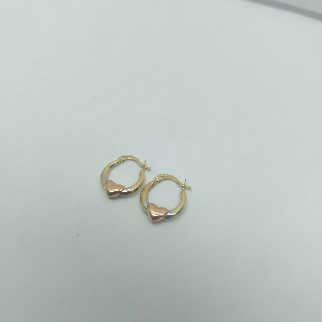 ARRACADAS PAR ORO COMBINADO 14 K 0.8 GRMS (SEMINUEVO)