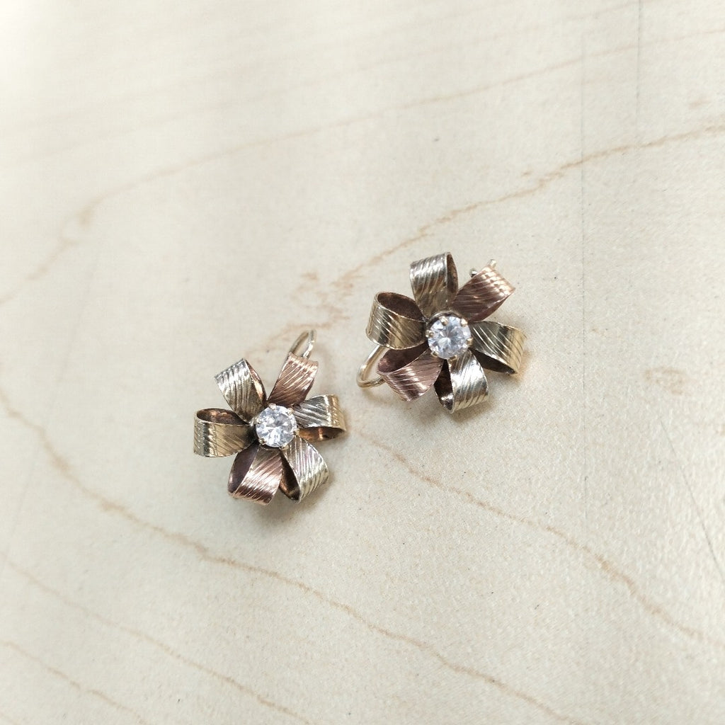 ARETES PAR ORO COMBINADO 14 K 3,30 GRMS (SEMINUEVO)