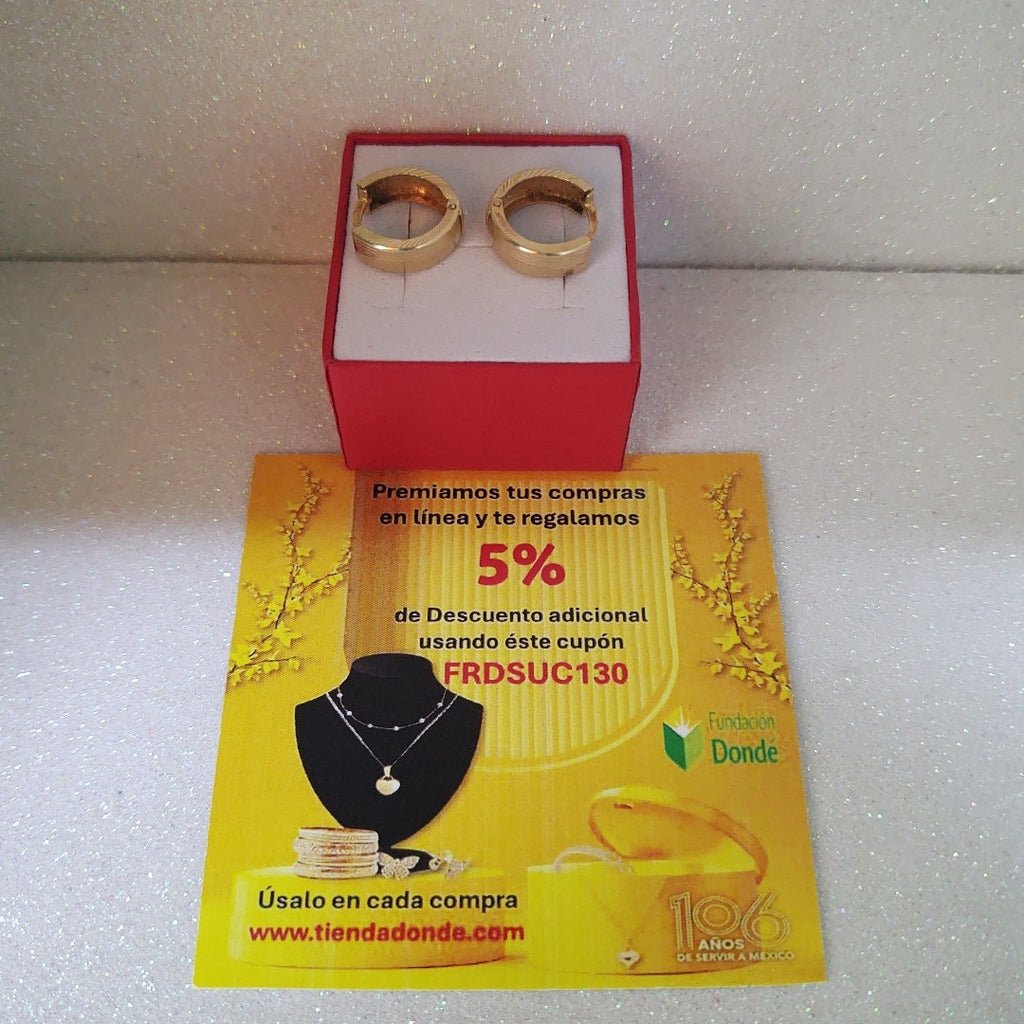ARRACADAS PAR ORO 14 K 2 GRMS (SEMINUEVO)