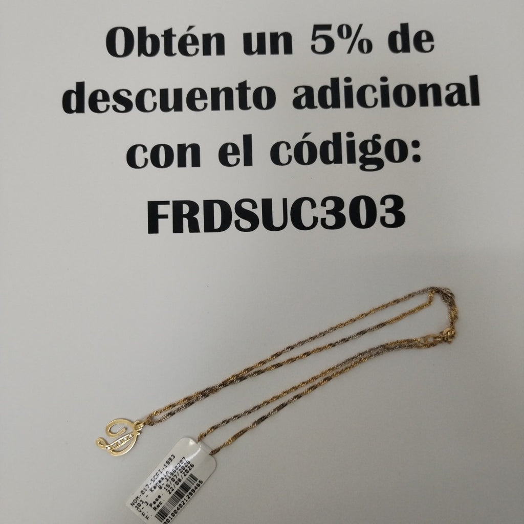 CADENA, DIJE ORO 14 K 2.9 GRMS (SEMINUEVO)