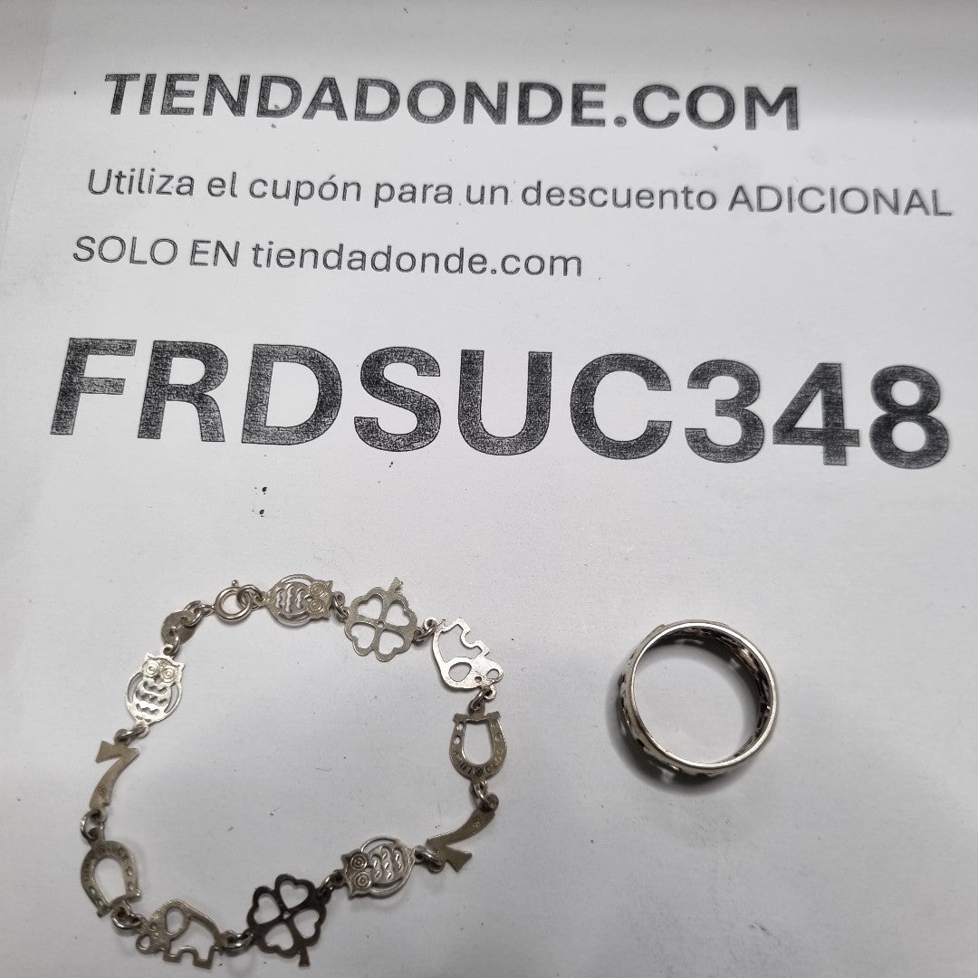 ANILLO, PULSERA PLATA 6.9 GRMS (SEMINUEVO)