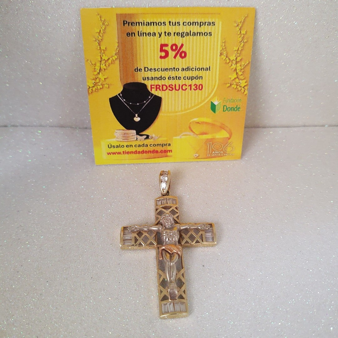 CRUCIFIJO ORO,ORO COMBINADO 14 K 15,00 GRMS (SEMINUEVO)