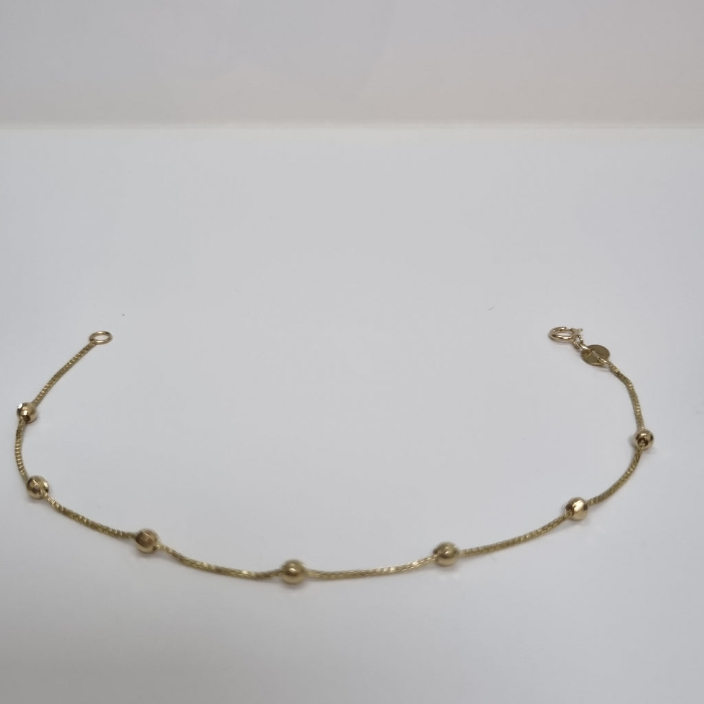 PULSERA ESPECIAL CON BOLITAS 14K 18 CM 1.4 GR (NUEVO)