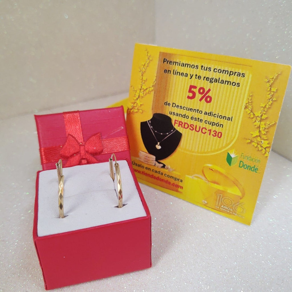 ARRACADAS PAR ORO 14 K 1.2 GRMS (SEMINUEVO)