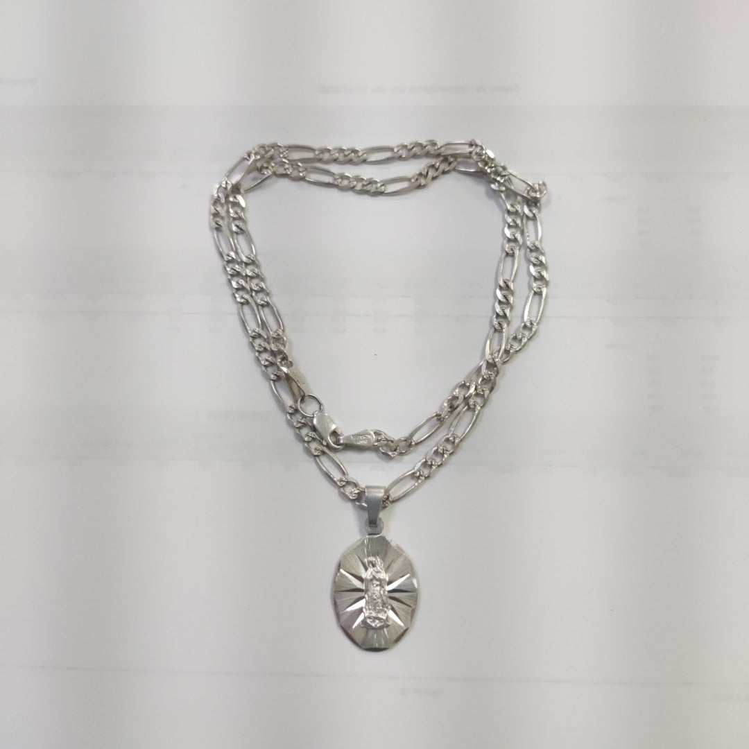 CADENA, MEDALLA RELIGIOSA PLATA 12.2 GRMS (SEMINUEVO)