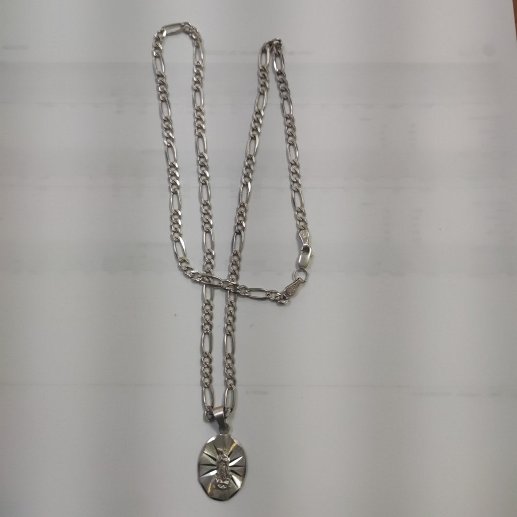CADENA, MEDALLA RELIGIOSA PLATA 13.4 GRMS (SEMINUEVO)