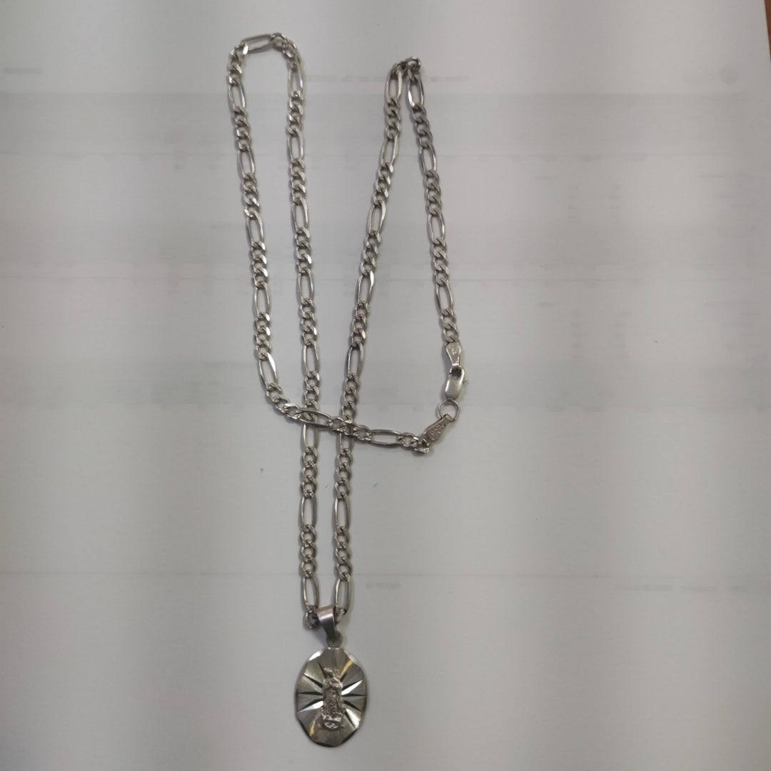 CADENA, MEDALLA RELIGIOSA PLATA 13.4 GRMS (SEMINUEVO)