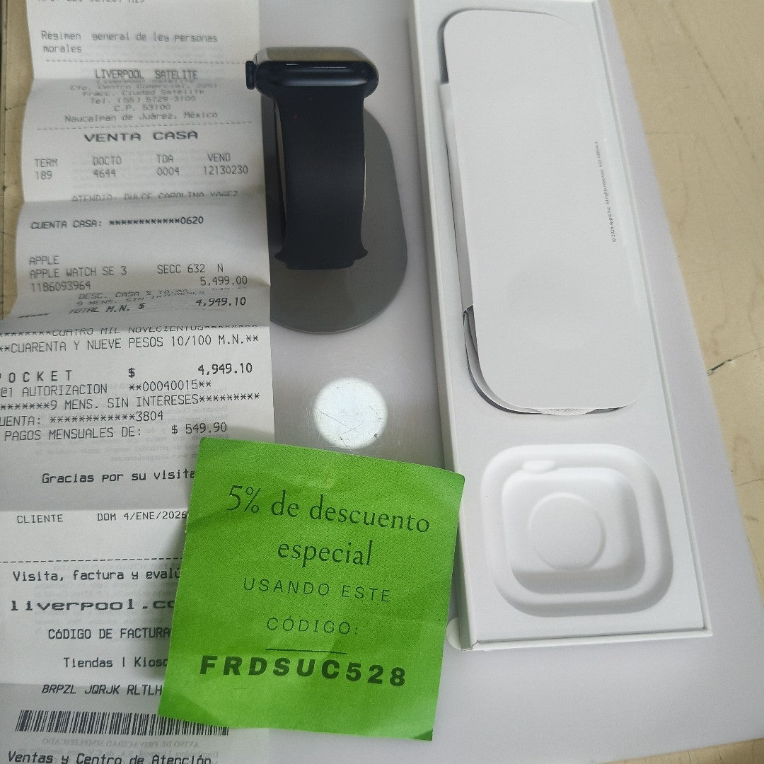 SMARTWATCH APPLE SE 3 ALUMINIO A3324 40 MM GPS