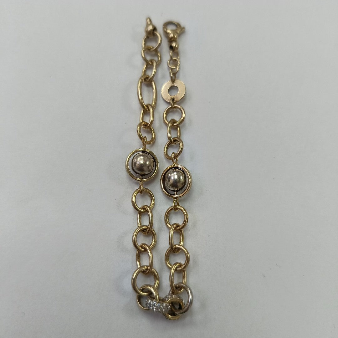 PULSERA ORO COMBINADO 14 K 8.2 GRMS (SEMINUEVO)