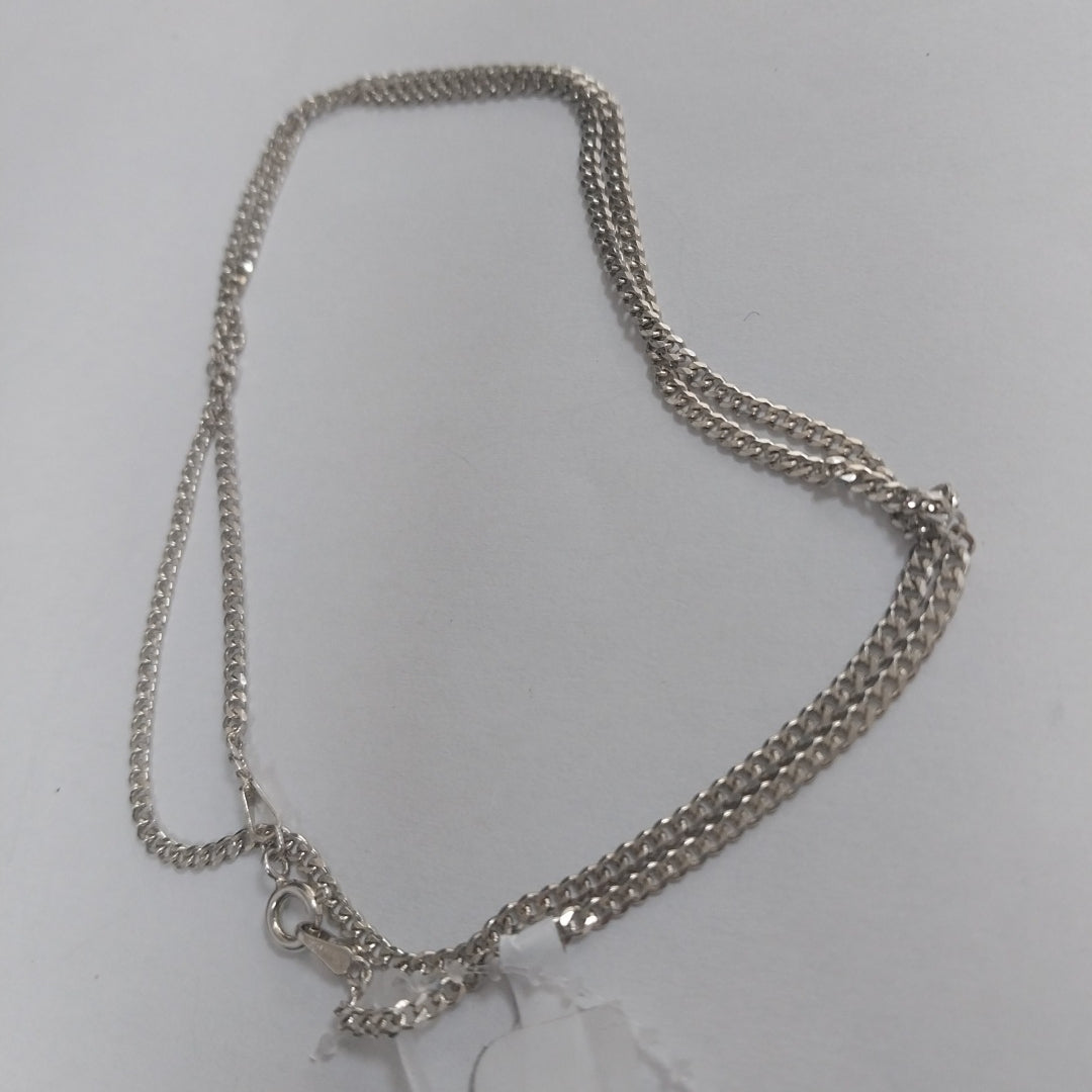 CADENA TEJIDO BARBADO PLATA .925 55 CM 5.5 GR (NUEVO)