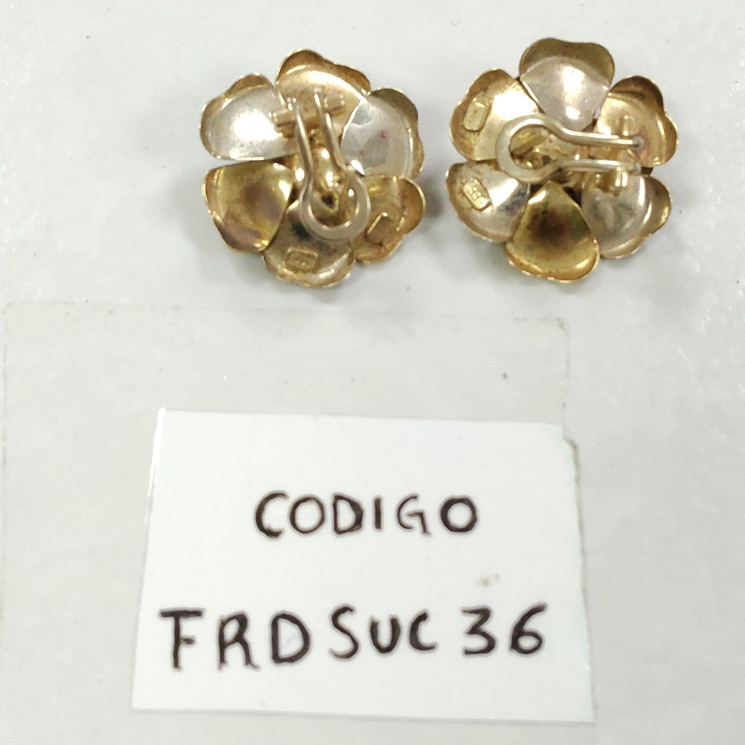ARETES PAR ORO, ORO COMBINADO 14 K 9.1 GRMS (SEMINUEVO)