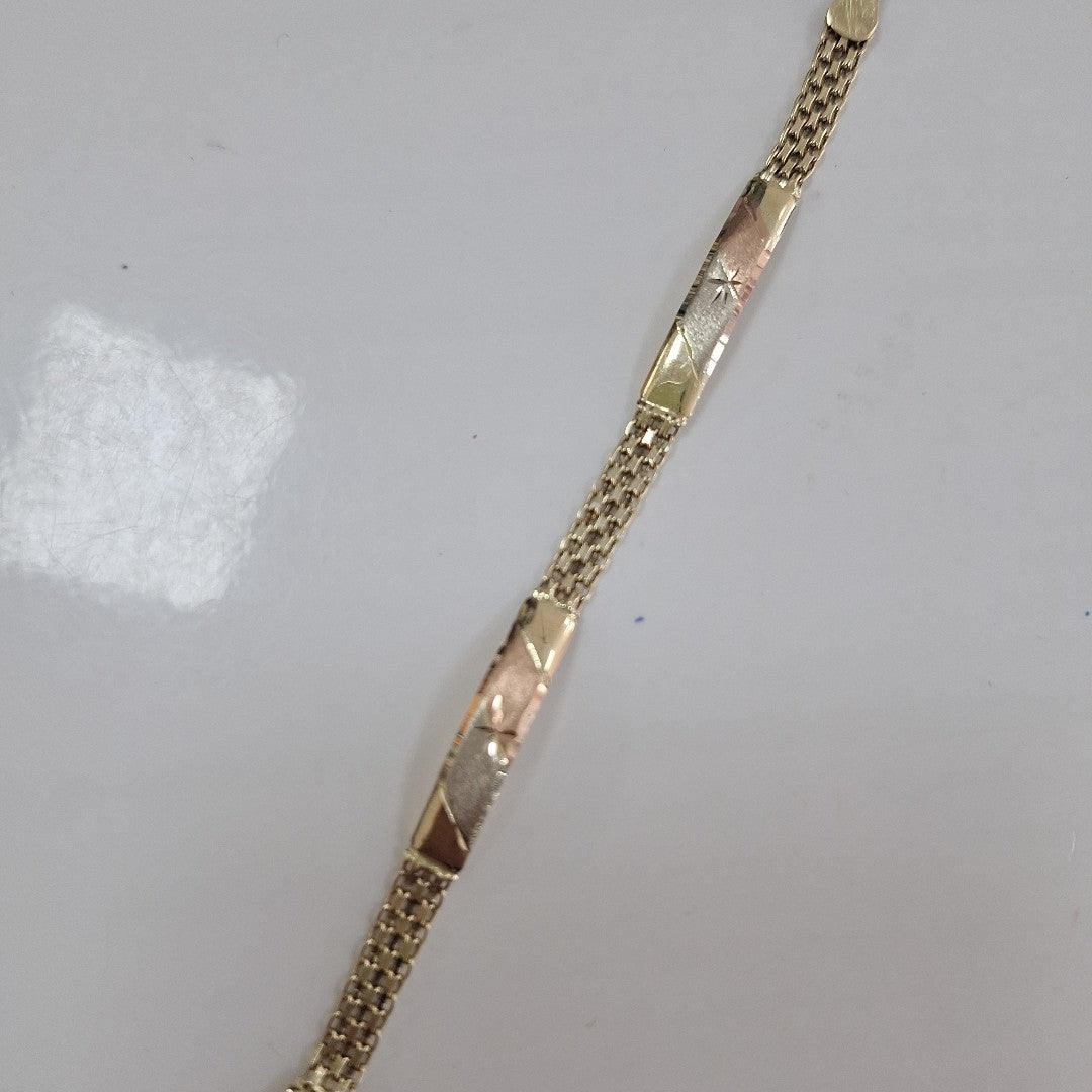 PULSERA ORO COMBINADO 10 K 4.2 GRMS (SEMINUEVO)