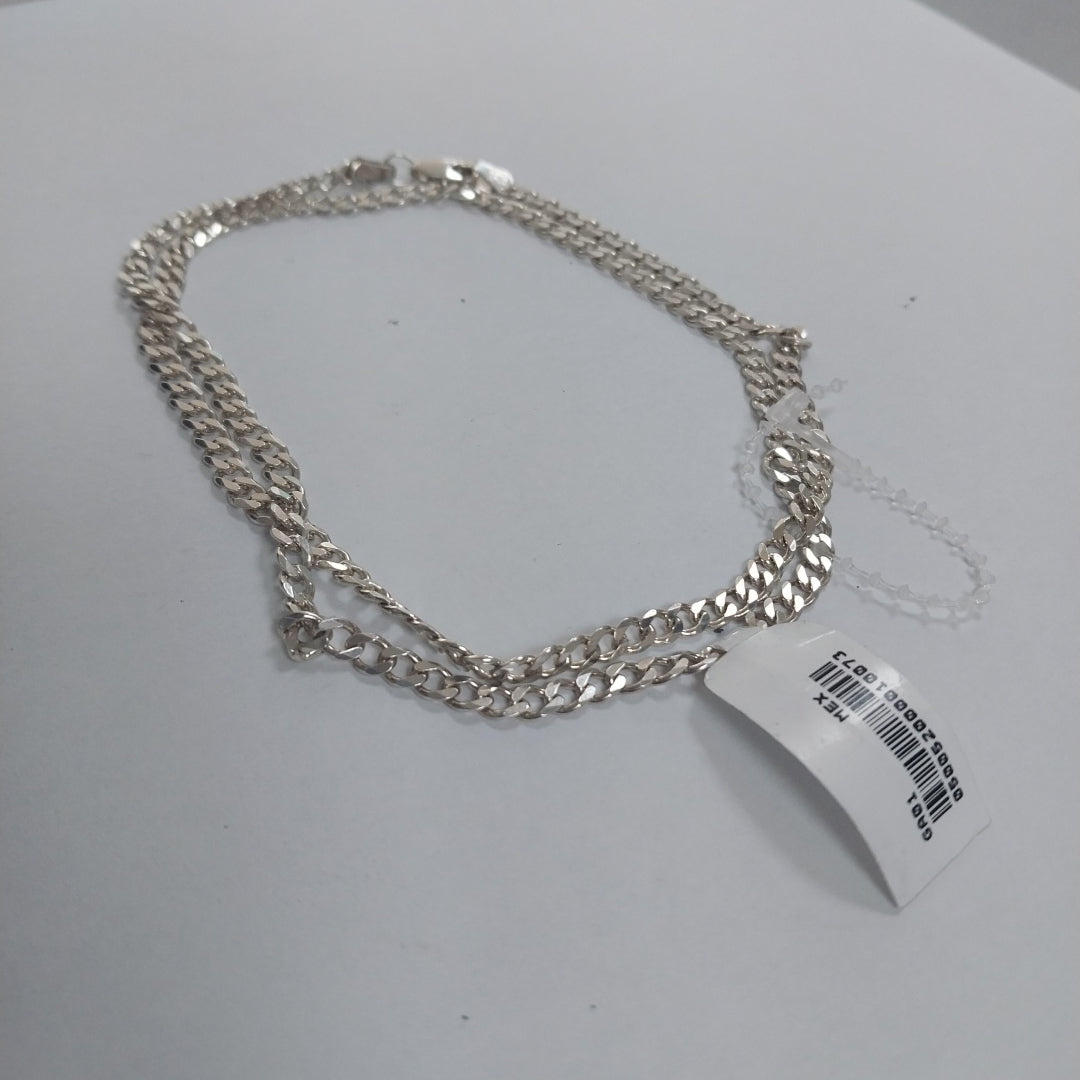 CADENA TEJIDO BARBADO PLATA .925 55 CM 12.8 GR (NUEVO)