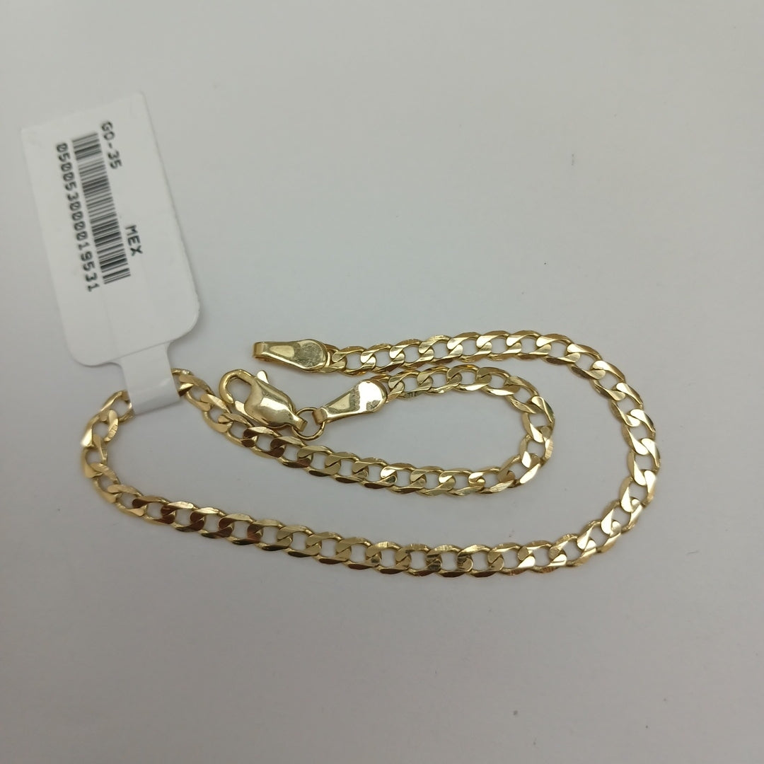 PULSERA TEJIDO BARBADA 14K 21 CM 3.7 GR (NUEVO)