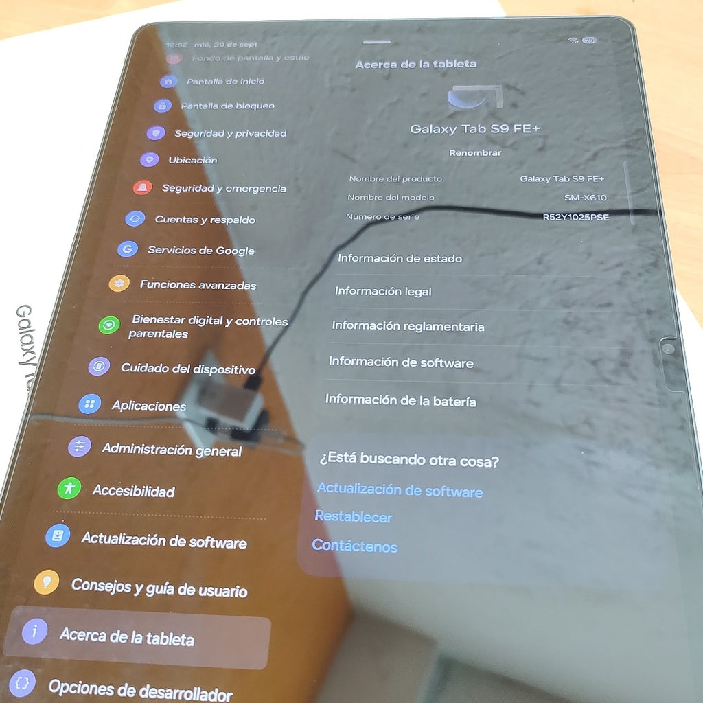 TABLETA SAMSUNG GALAXY TAB S9 FE+ SM-X610 (2023) 256 GB 12 GB RAM (SEMINUEVO)