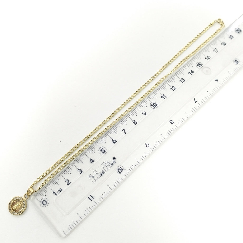 CADENA, MEDALLA RELIGIOSA ORO 10 K 2.2 GRMS (SEMINUEVO)