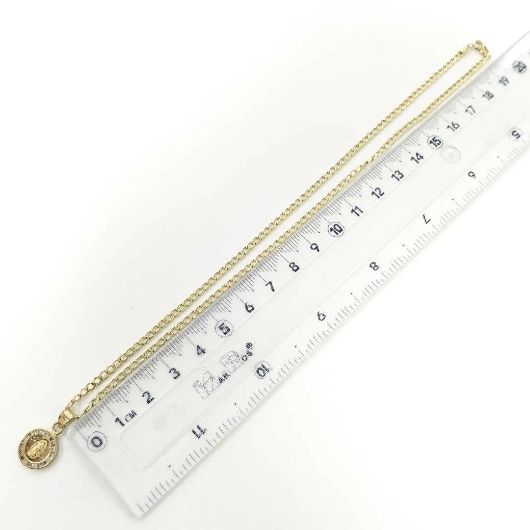 CADENA, MEDALLA RELIGIOSA ORO 10 K 2.2 GRMS (SEMINUEVO)