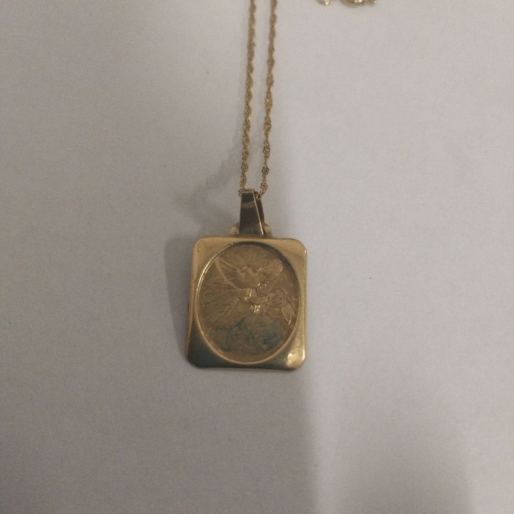 CADENA, MEDALLA RELIGIOSA ORO 14 K 1.6 GRMS (SEMINUEVO)