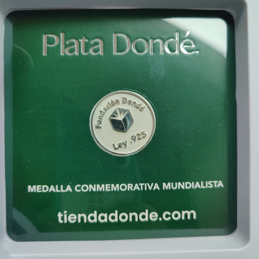 MEDALLA CONMEMORATIVA FRD FÚTBOL MOTIVO COLIBRI PLATA .925 8 GR (NUEVO)