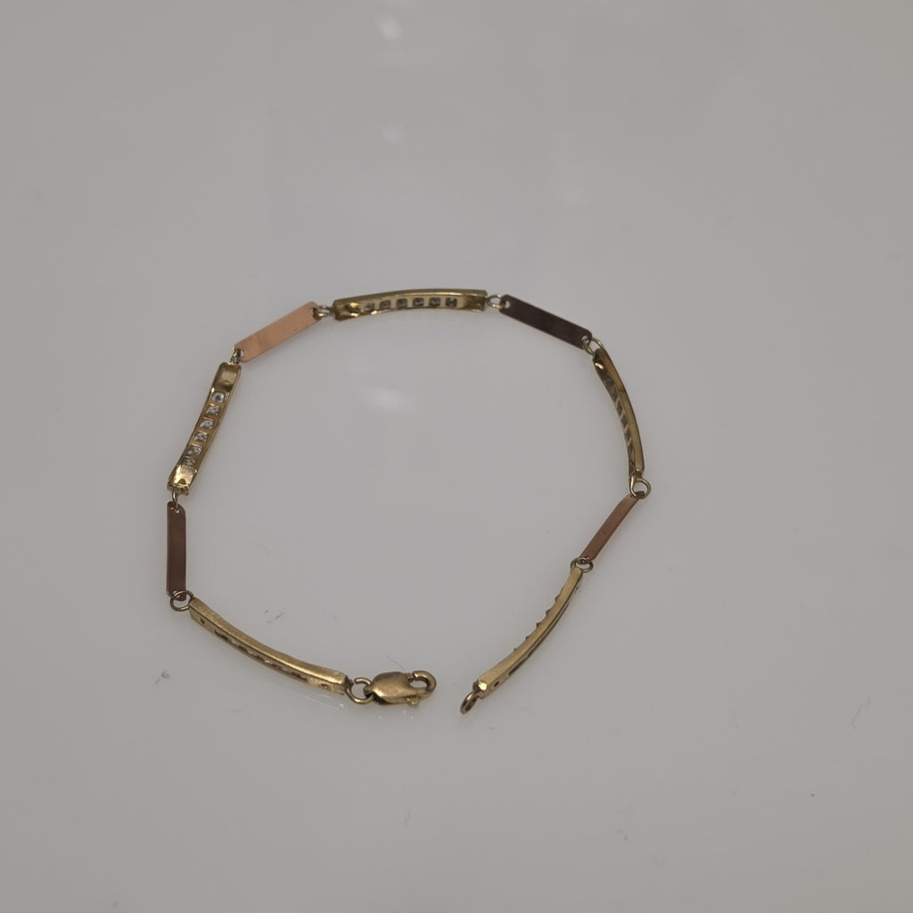 PULSERA ORO COMBINADO 10 K 2.9 GRMS (SEMINUEVO)